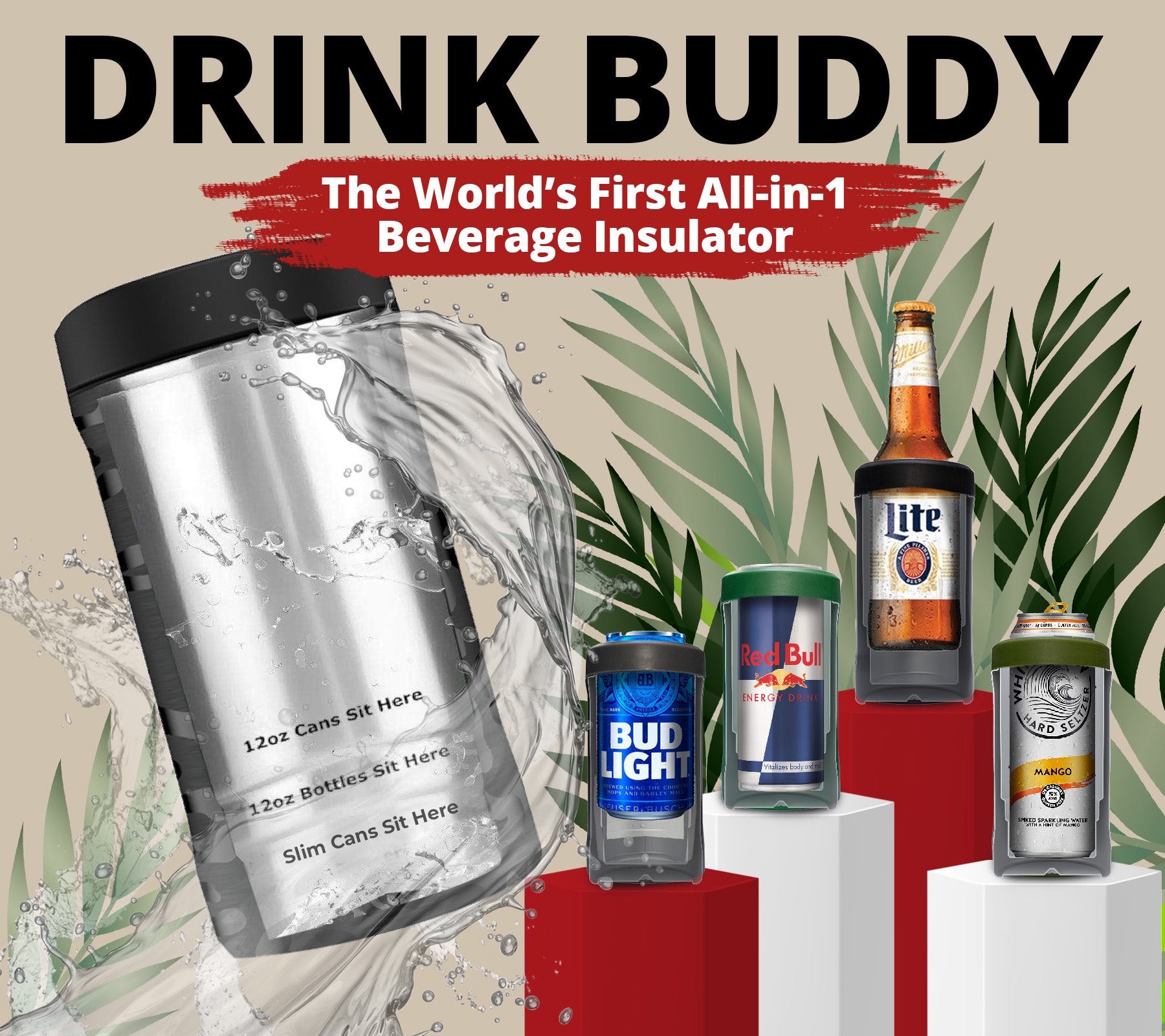Universal Beer Buddy | Glitter White
